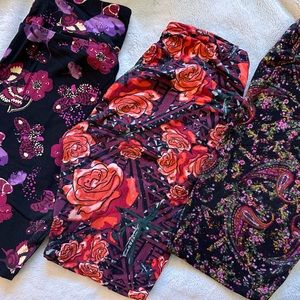 Gently Used LuLaRoe OS Leggings Lot of 3